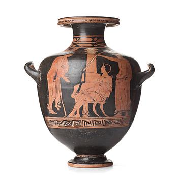 110. A Greek red-figured Hydria, probably circa 350-330 B.C.