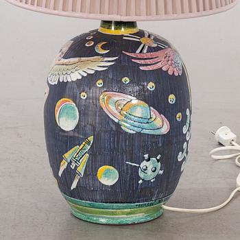 MARIAN ZAWADZKI, bords/golvlampa Tilgmans 1900-talets andra hälft glaserat lergods.