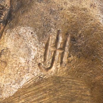 Johannes Hansen,  a signed bronze sculpture.