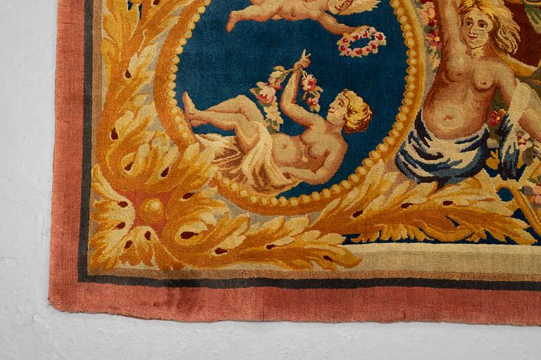 Matta, Savonnerieteknik, ca 560 x 429 cm, Louis XVI stil, Frankrike.