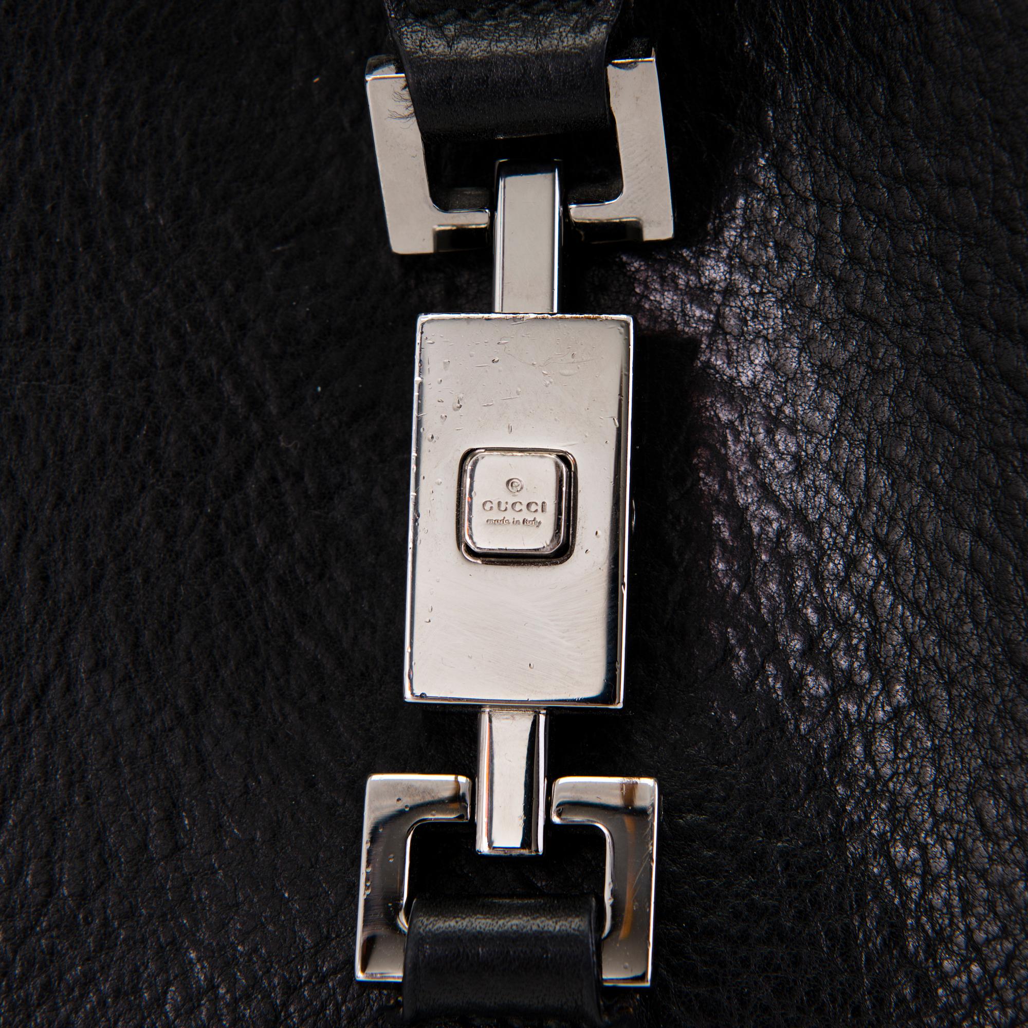 GUCCI Black Leather Jackie O Bag.