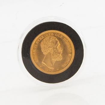 Guldmynt Sverige, Oscar II 20 kr, 1890.