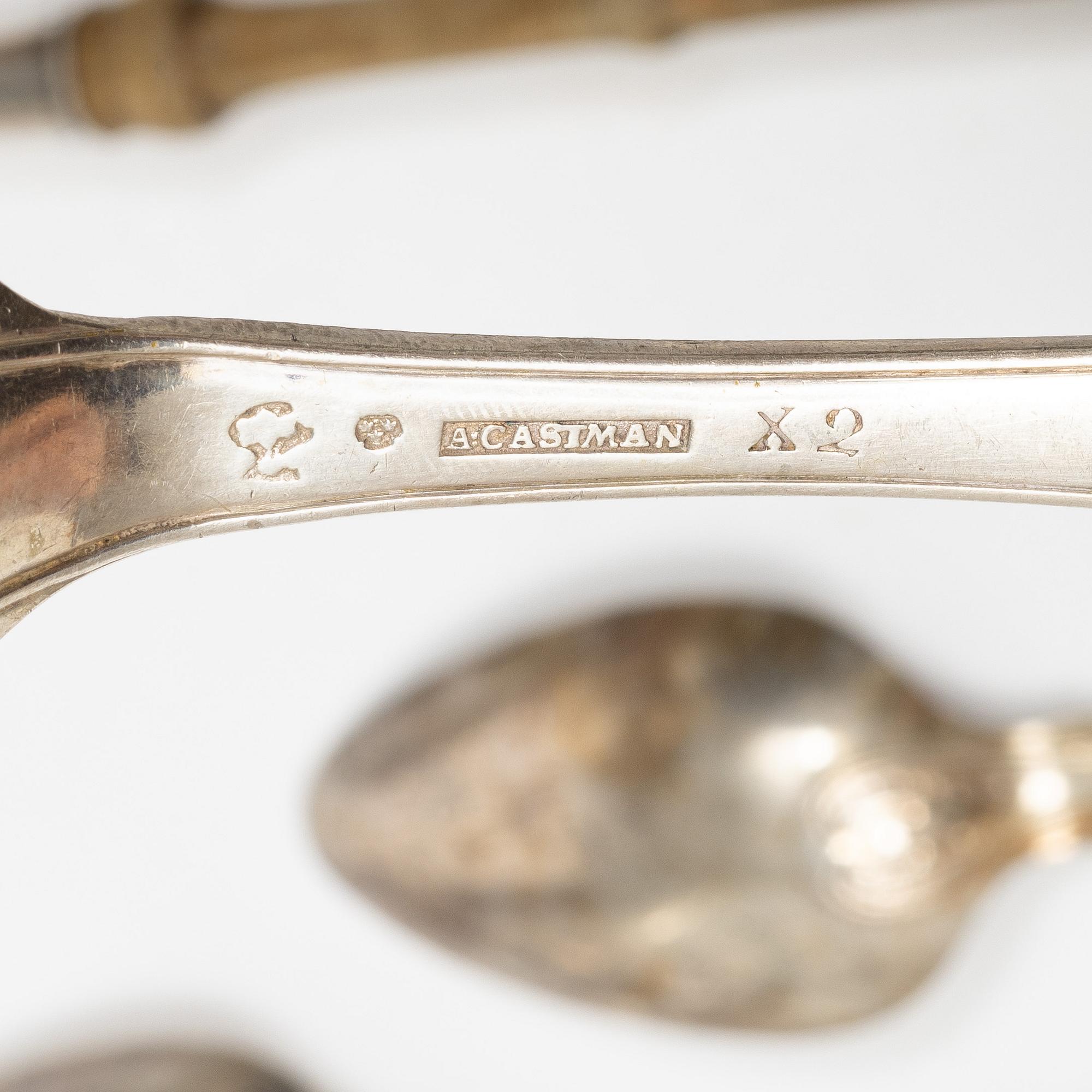 Cutlery, 30 pieces, silver, including Sweden, 19th century.