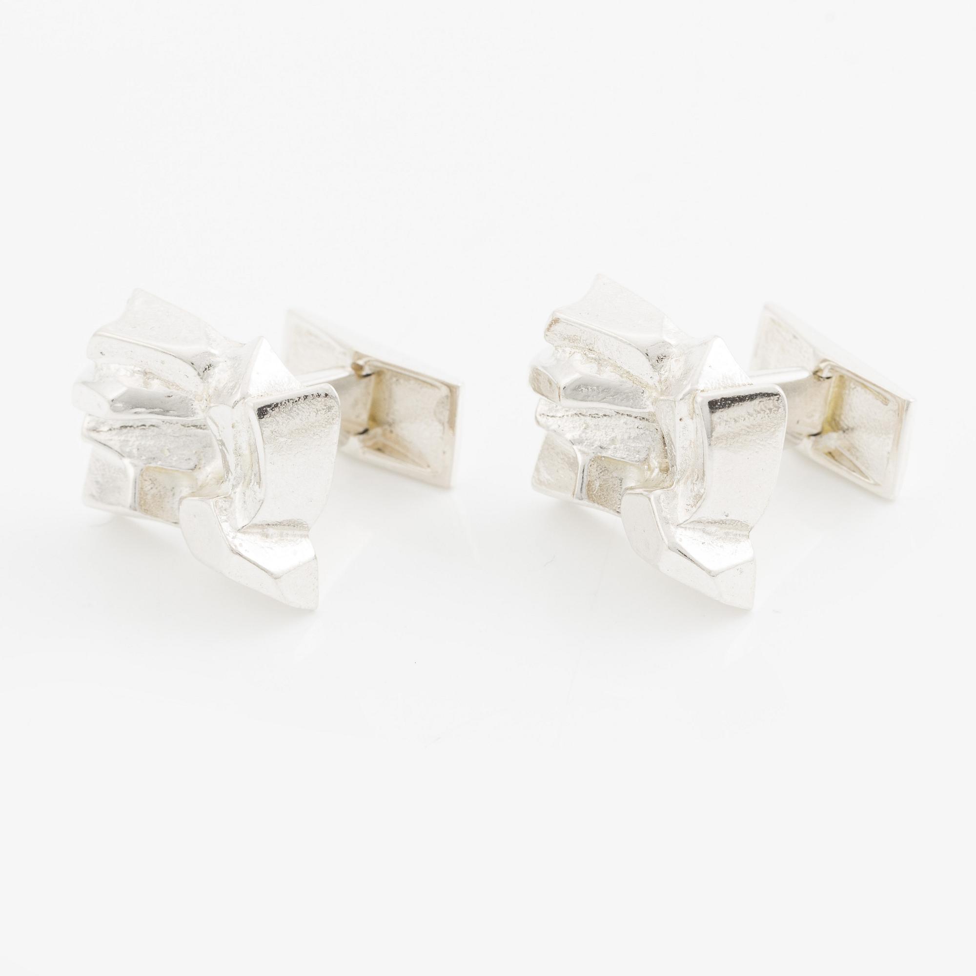 Björn Weckström, Cufflinks, a pair, silver. Lapponia 1972.