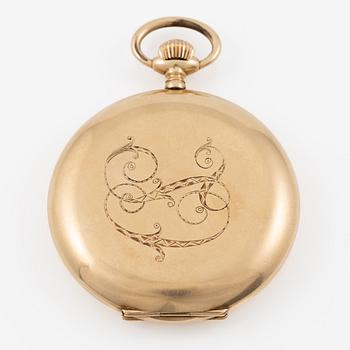 Pocket watch, Seeland, 14K gold, hunter, 51.5 mm.