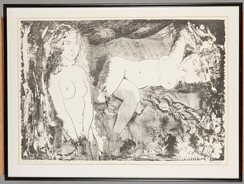 EVALD OKAS, litografi, signerad och daterad 1988.