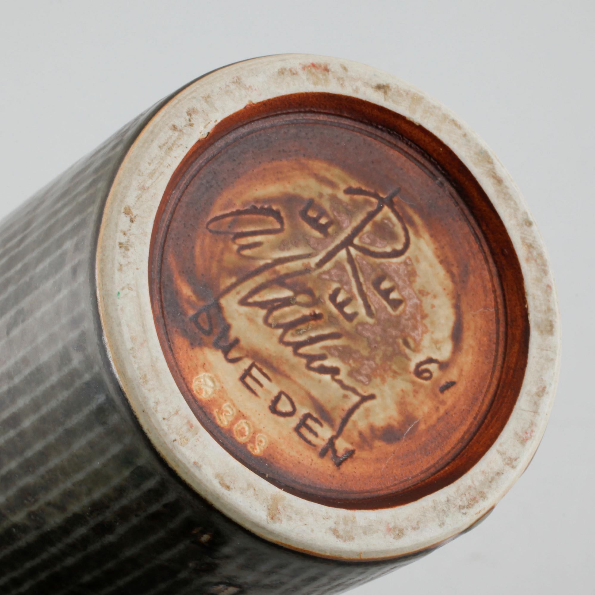 Unique stoneware vase by CARL-HARRY STÅLHANE, Rörstrand, signed and dated -61.