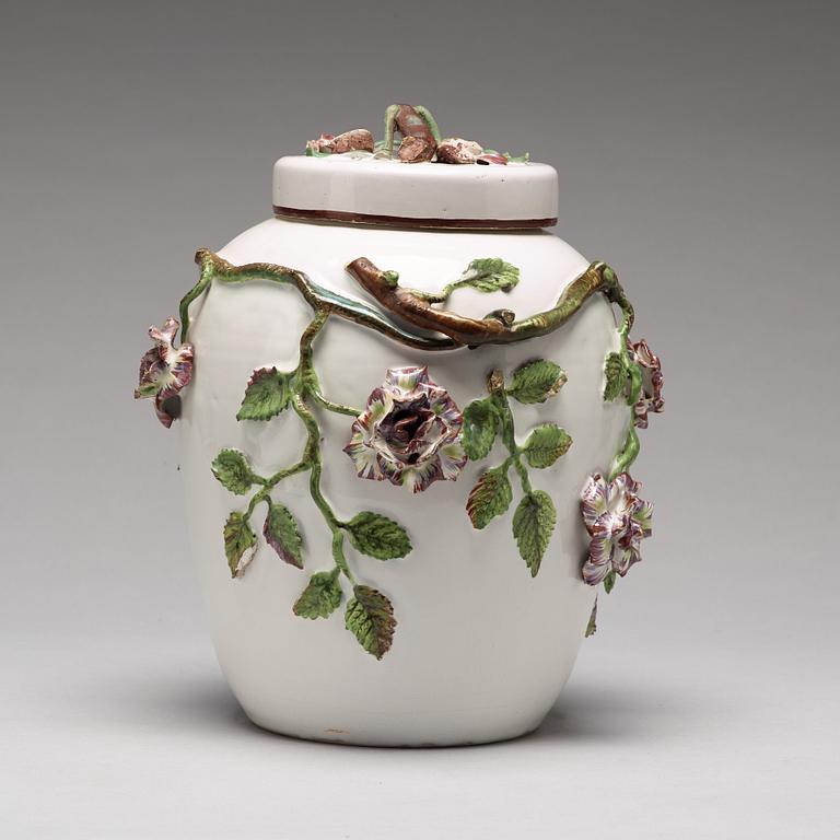 POTPOURRIURNA med LOCK, fajans. Marieberg, 1700-tal.