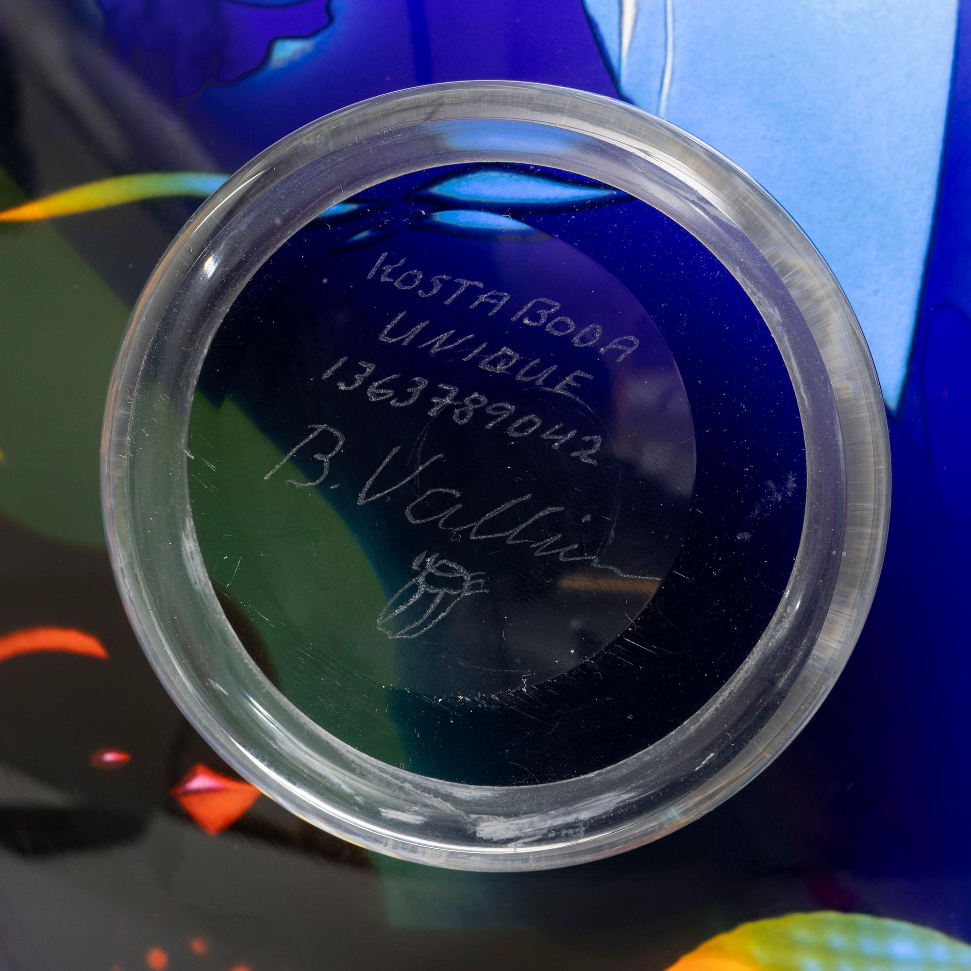 Bertil Vallien, dish, glass, Kosta Boda.