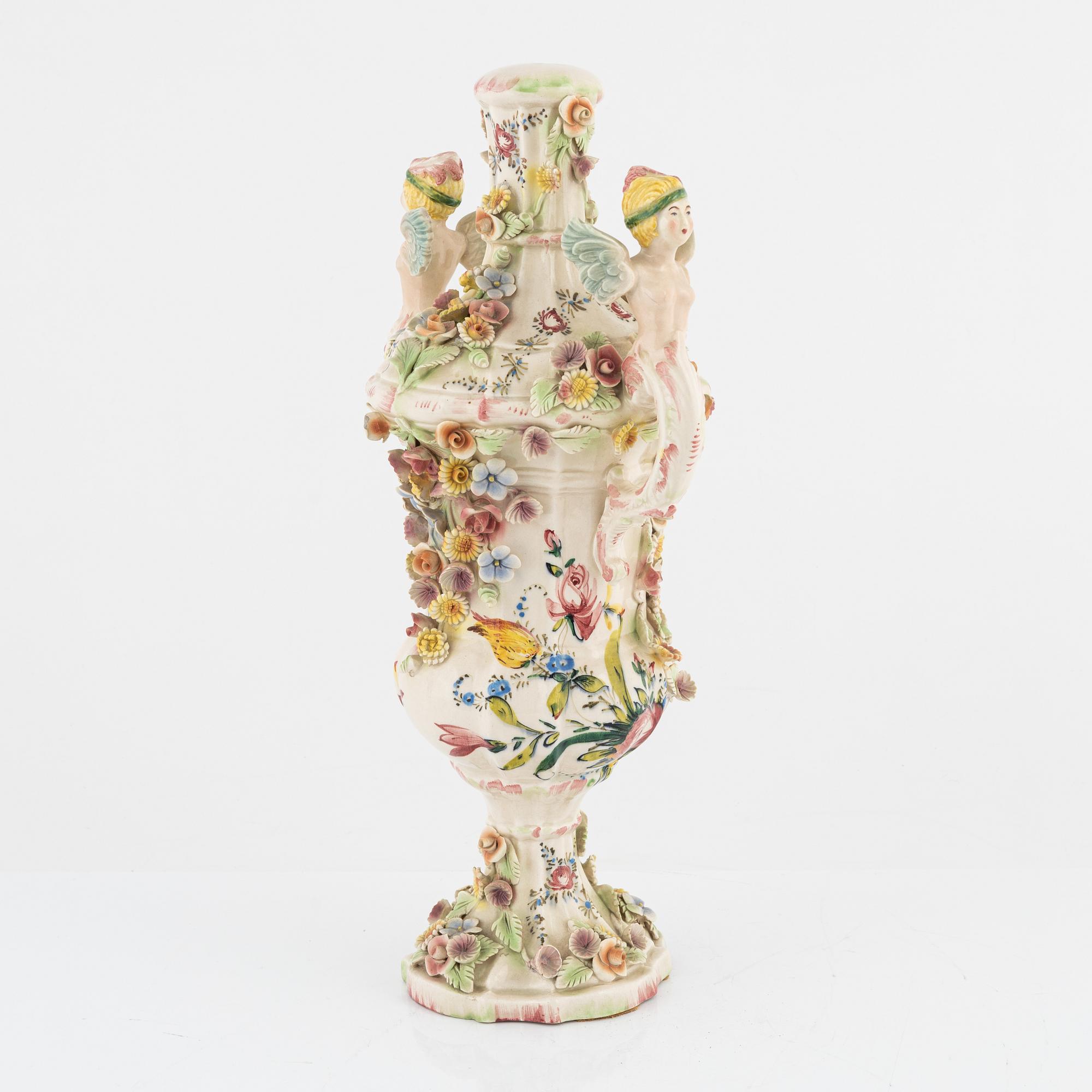 A ceramic table lamp, Ardalt Dresden, Nove, Italy, 21st Century.