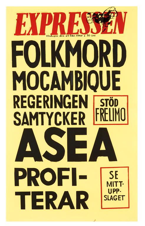 Folkets Ateljé, "Folkmord Mocambique" (Genocide Mozambique).