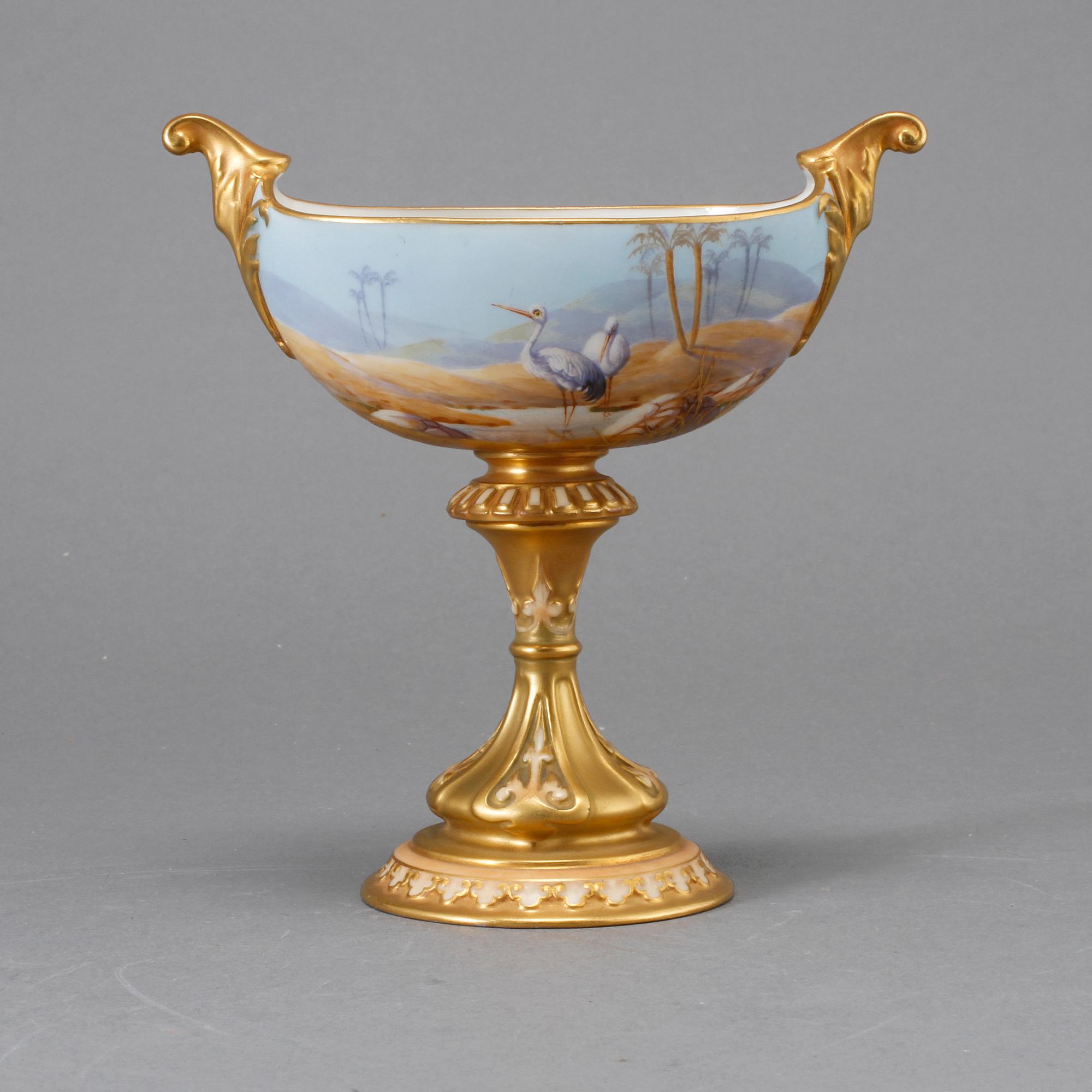 SKÅL PÅ FOT, porslin, A Schuck, Royal Worcester, 1913.