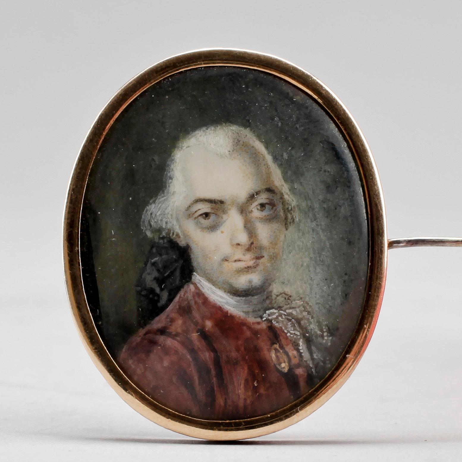 OKÄND KONSTNÄR, miniatyrporträtt, gouache 1700-tal.