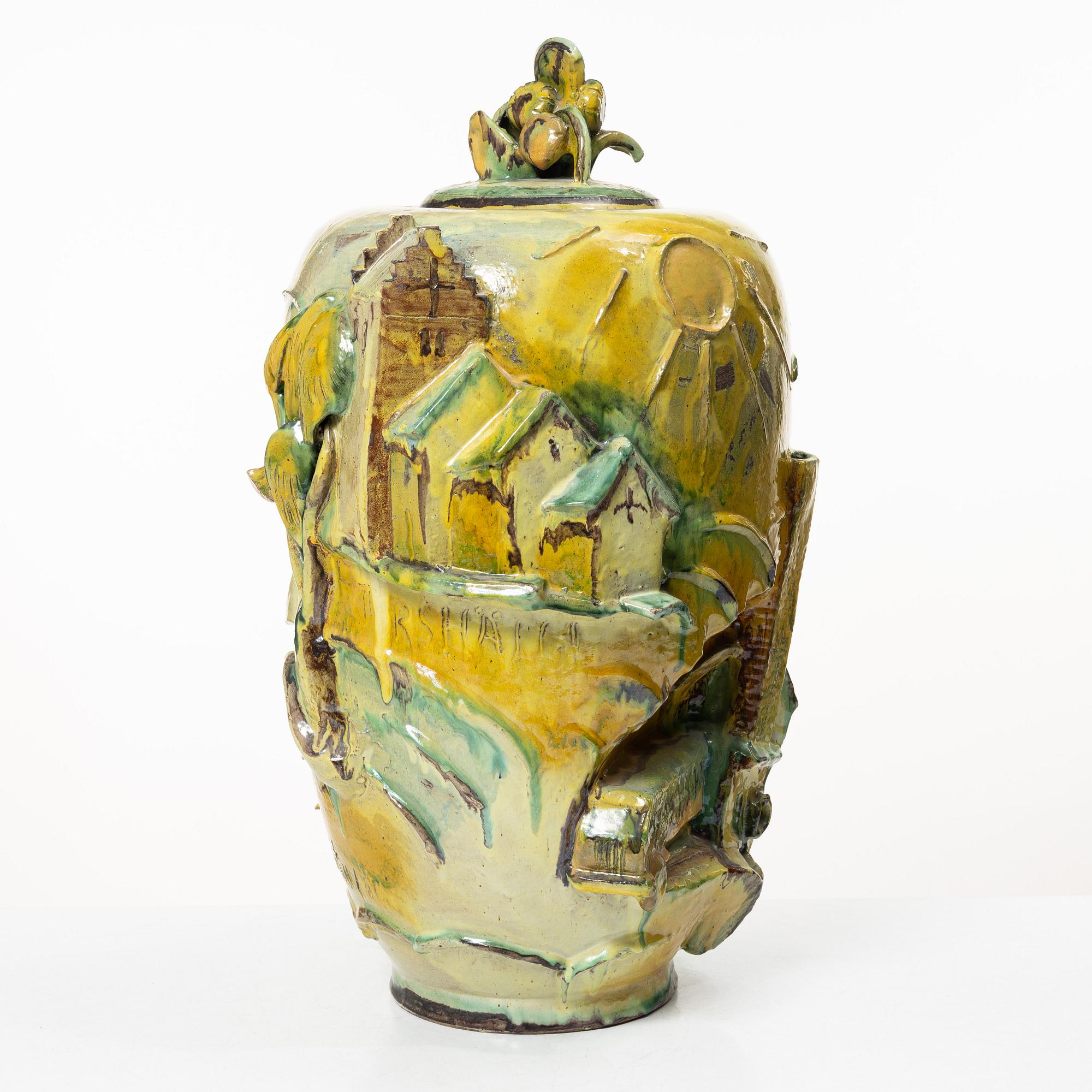 Allan Ebeling, a large lidded vase, 1950.