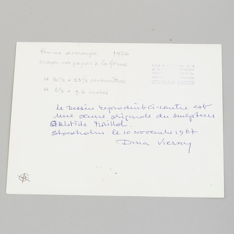 ARISTIDE MAILLOL, "Femme accroupie".