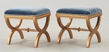 A pair of late Gustavian circa 1800 stools.