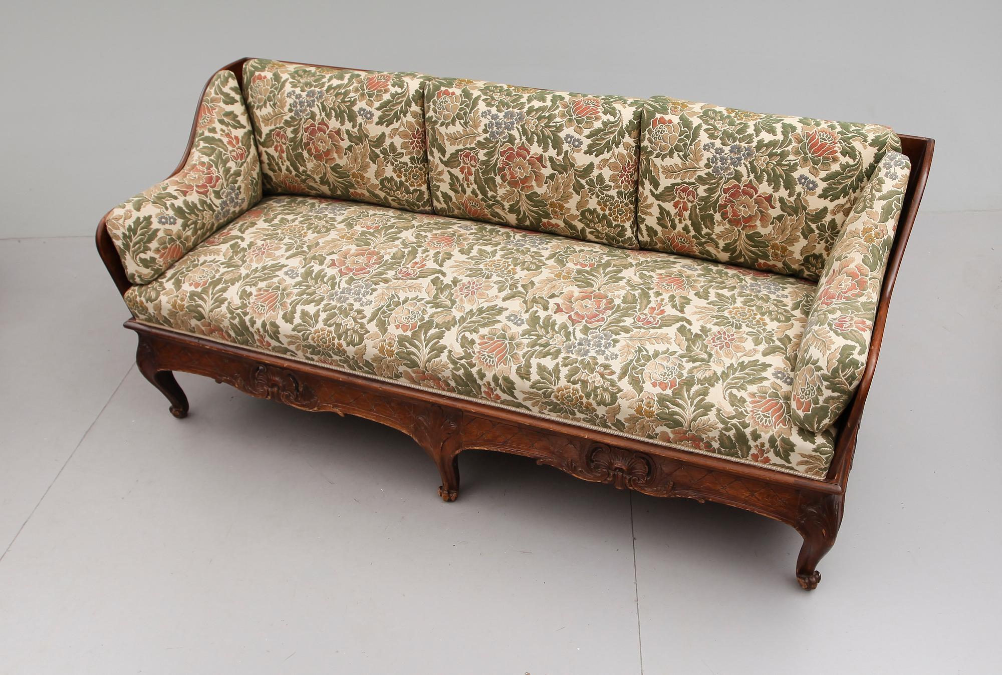 TRÅGSOFFA, rokoko, 1700-tal.