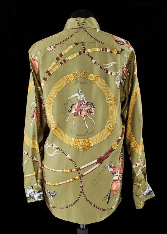 A silk blouse by Hermès.