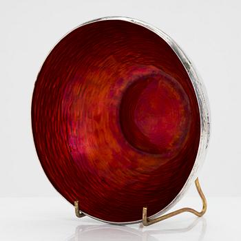 Eva Hidström, skål, silver, emalj, Kultakeskus, Tavastehus 1973.