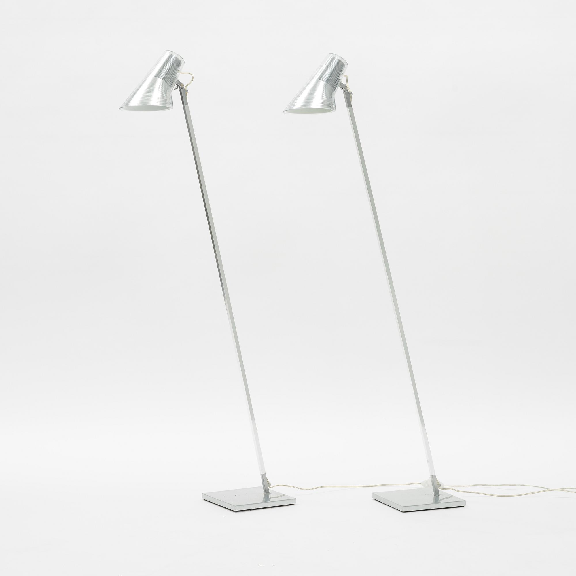 Philippe Starck, a pair of 'Kelvin' floor lights, Flos, Italy.