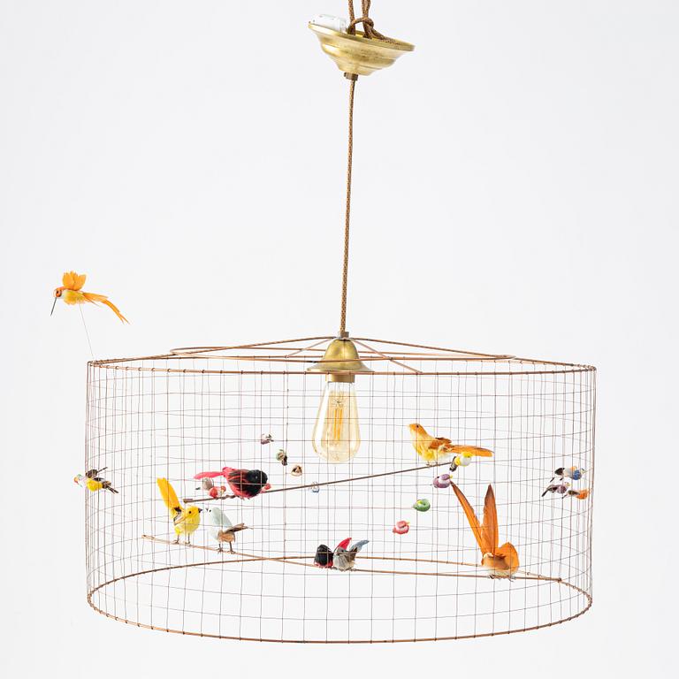 Mathieu Challières, a ceiling lamp, "Suspension Demi-Grande Volière", Challières, France.