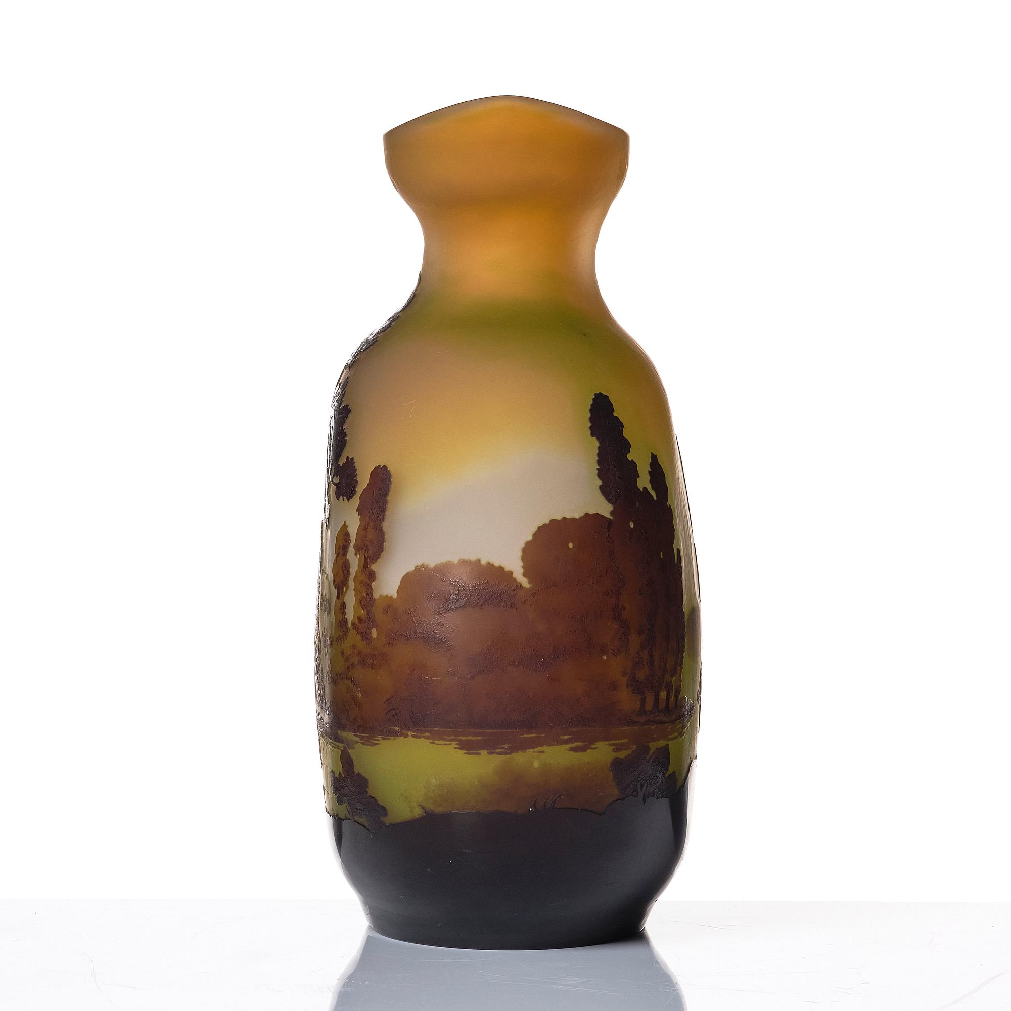 Emile Gallé, a large Art Nouveau cameo glass vase, Nancy, France, post 1904.