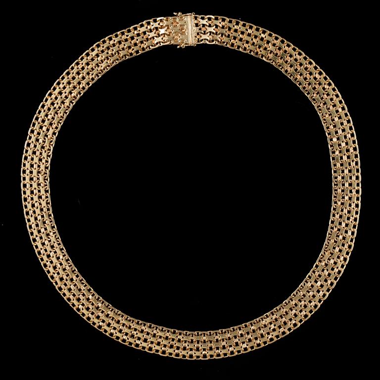 COLLIER, 18k guld. BEF, Stockholm, 1958. Vikt 31g.