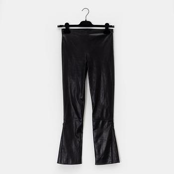 The Row, a pair of black leather pants "Jellerton", size 0.