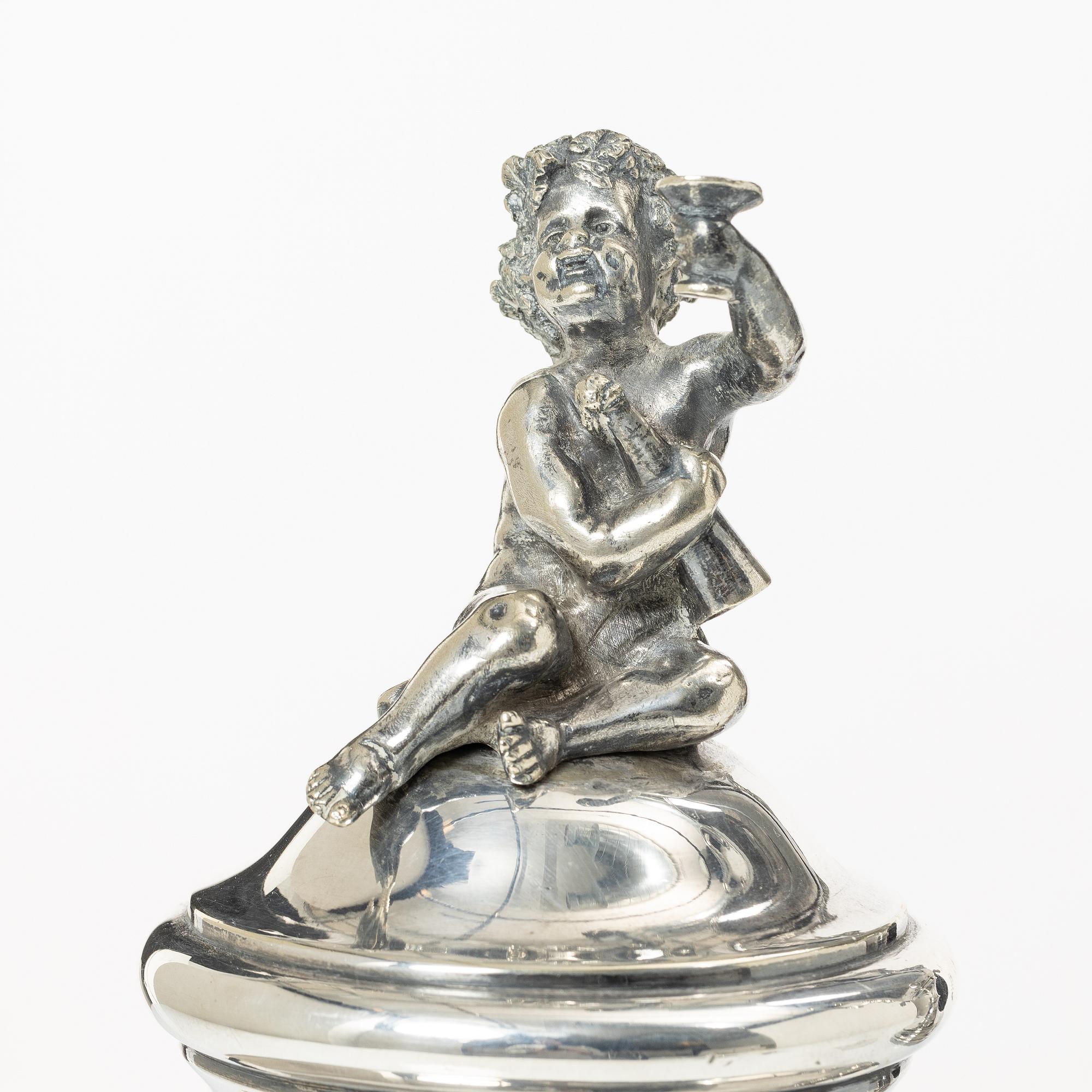 Brännvinscistern, nysilver, DA Kjernås Nysilfverfabrik, Göteborg.