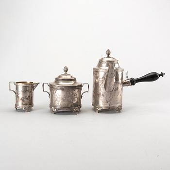 KAFFESERVIS, 3 delar, silver, Lars Dahlberg, Kristianstad, 1905.