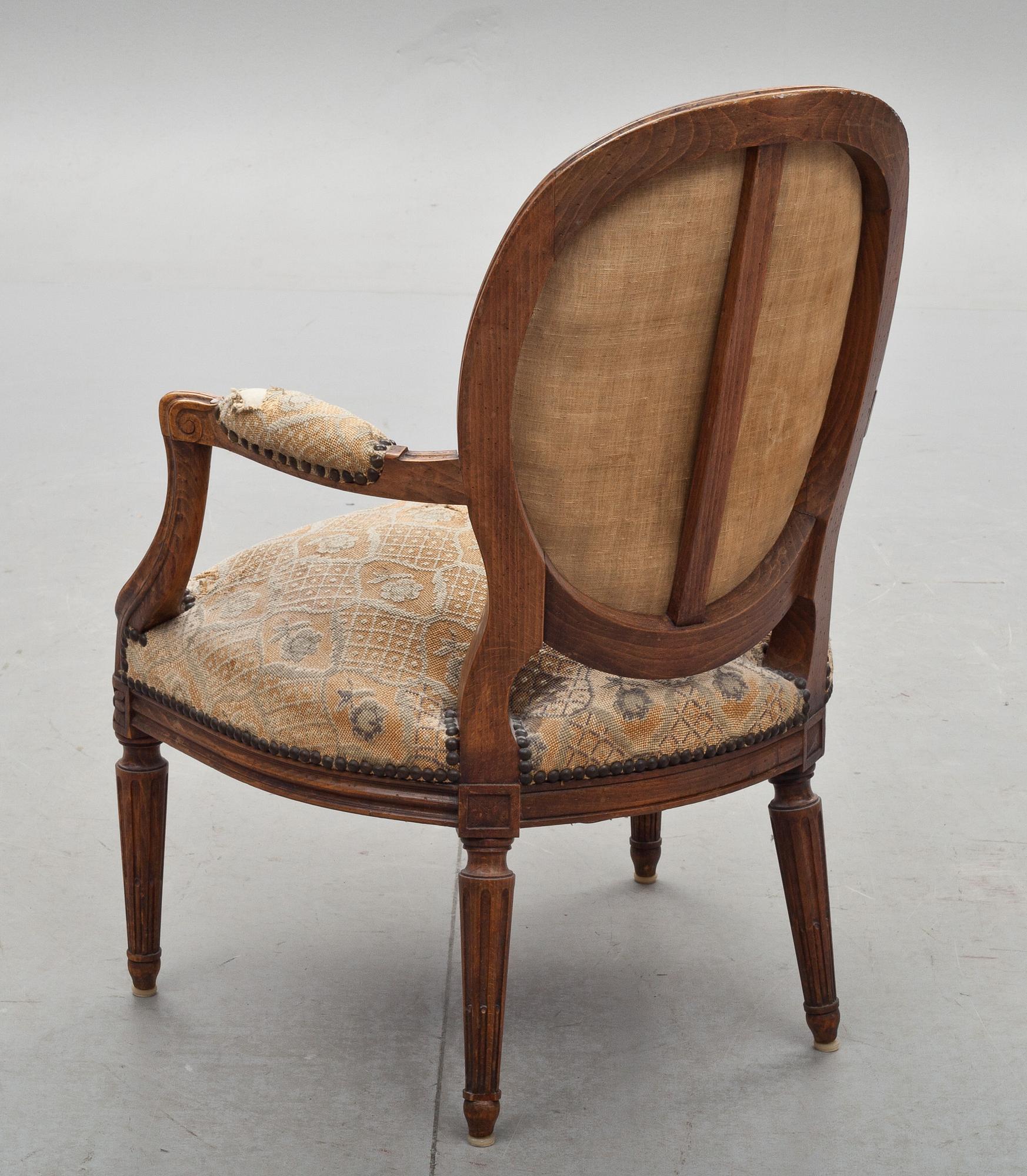 KARMSTOL, Gustaviansk stil. 1800-tal.