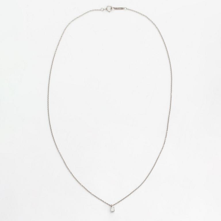 Tiffany & Co, a platinum and ca. 0.14 ct diamond necklace.