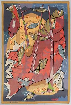 a tapestrie, signed Guynning samt Aubusson.