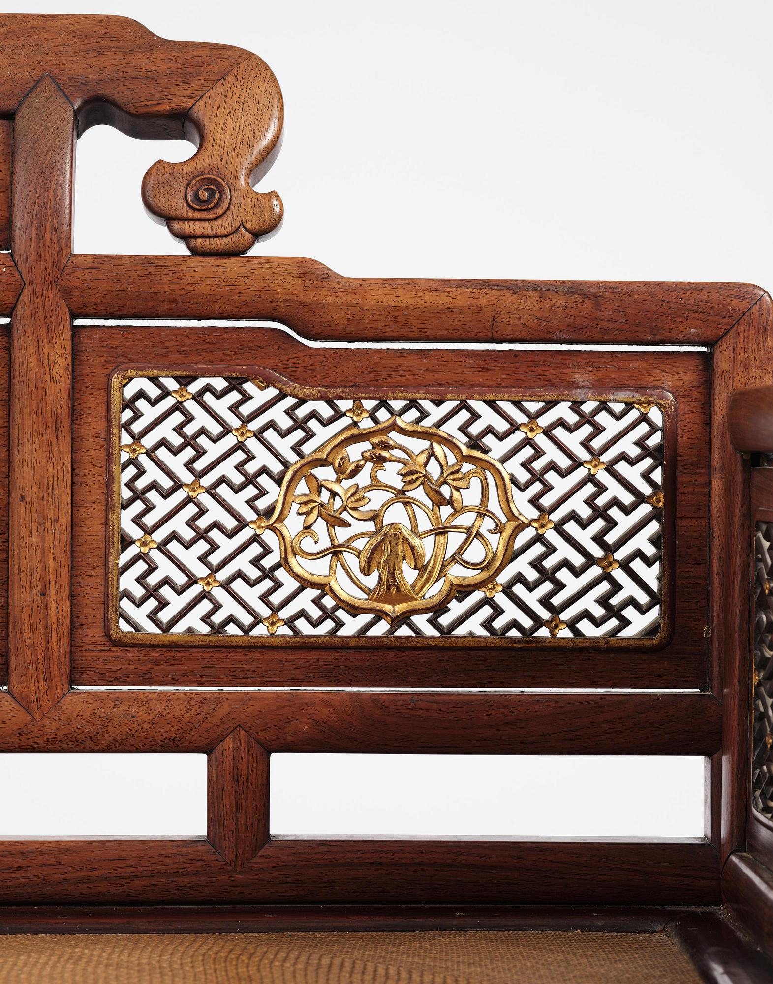 Dagbädd, hardwood. Qingdynastin, 1800-tal.