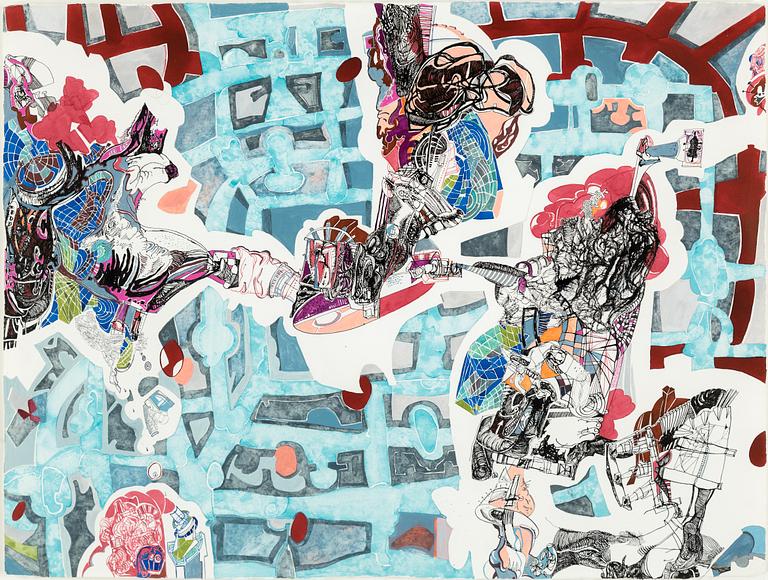 EMA HARRIS-SINTAMARIAN, akrylic and ink on paper, signed and dated 2006.