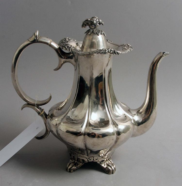 KAFFEKANNA, silver, Johan Wahlström, Jönköping, nyrokoko, 1863.