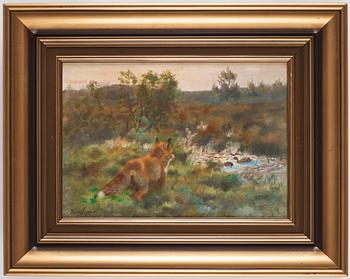 Bruno Liljefors, Fox and Mallards in a Summer Landscape.