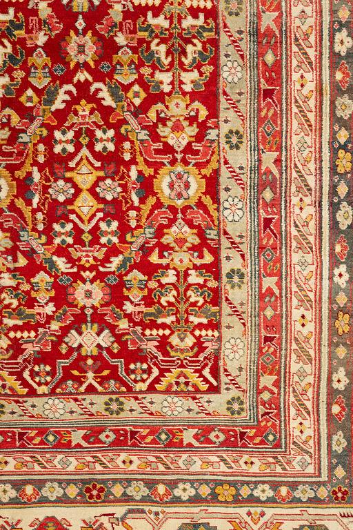 An antique Agra carpet, North India, c. 470 x 370 cm.