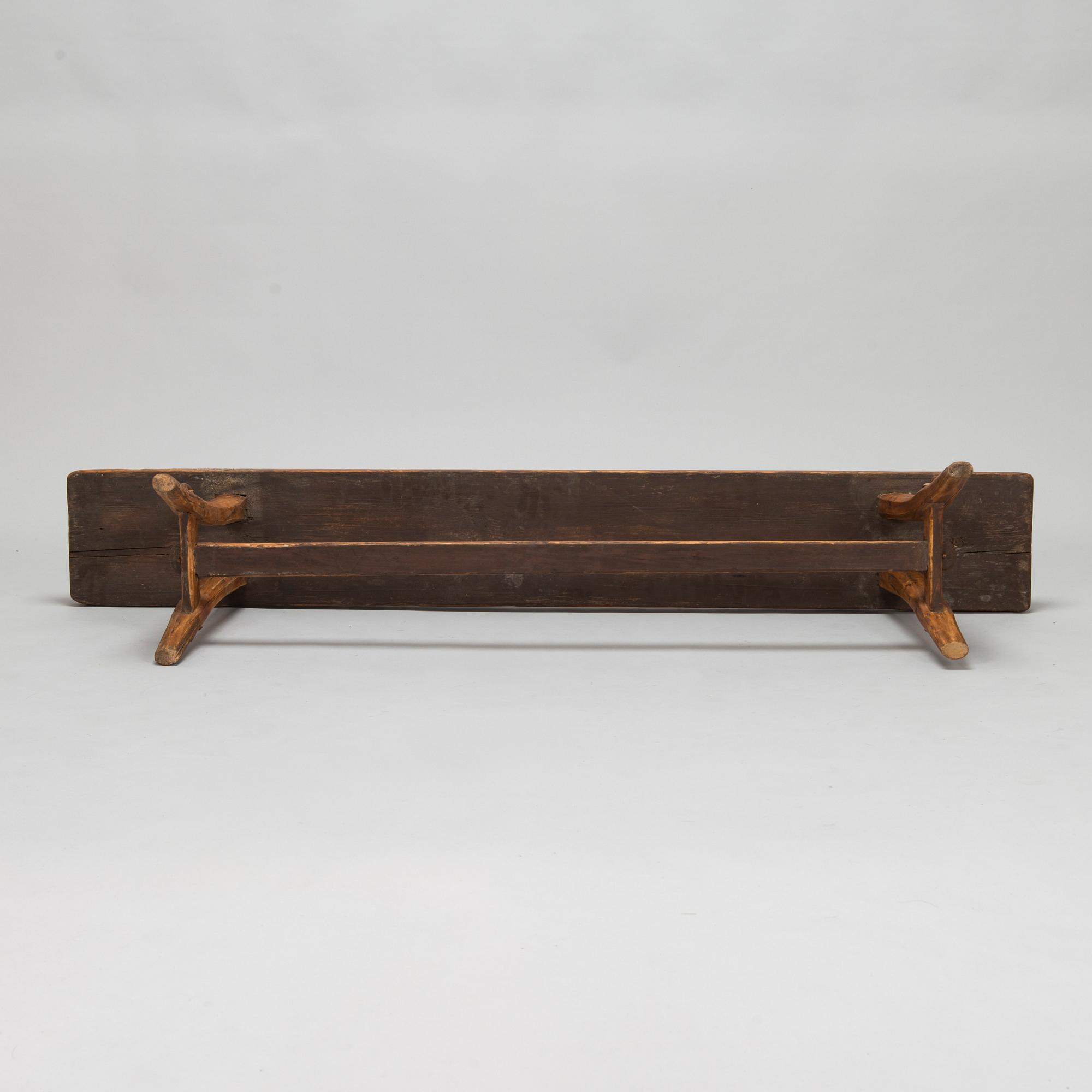 A 19th-century Finnish folk art bench.
