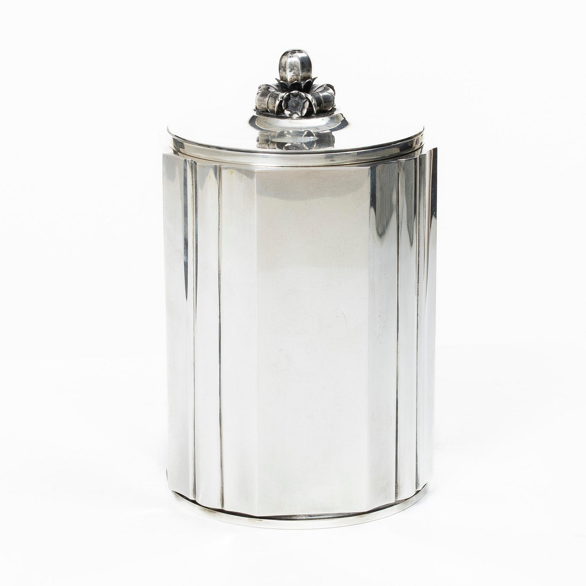A sterling silver cigarett jar, Borgila, Stockholm, Sweden, 1951.