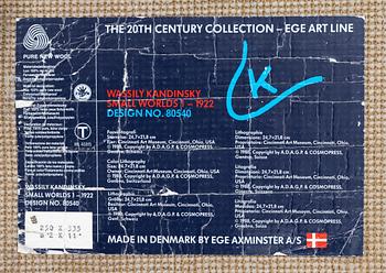 Wassily Kandinsky, efter. Matta, tuftad, "Small Worlds I",  Ege Art Line, Ege Axminster, Danmark, 1988, ca 330 x 245 cm.