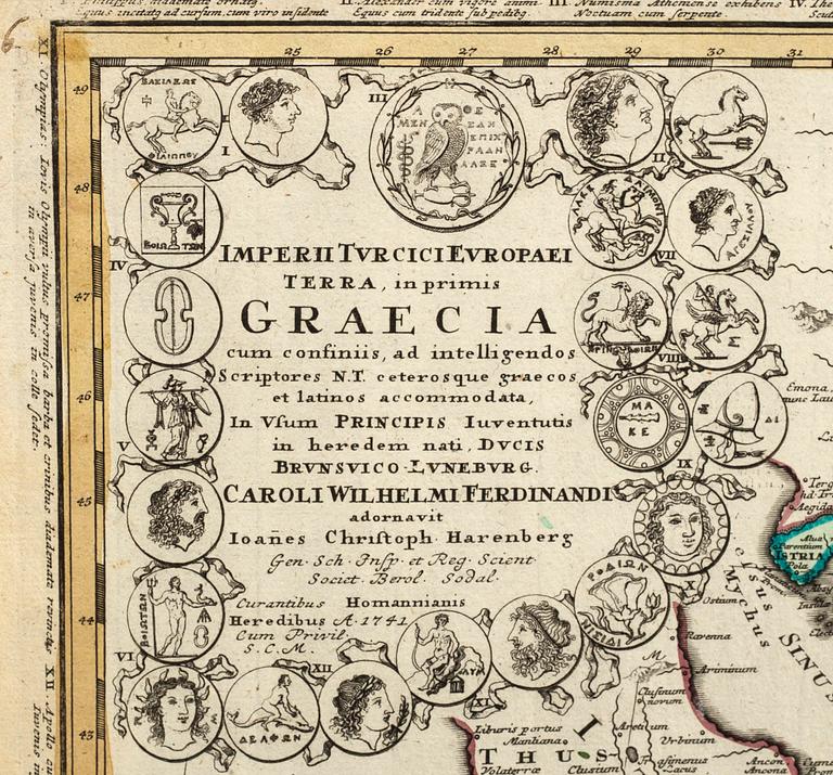 JOHAN BAPTISTA HOMANN / HOMANN HEIRS - MAP, 'Imperii Turcici Europaei Terra,...', Nürnberg, 1741.