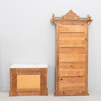 Spegel med konsolbord omkring 1900.