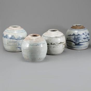 BOJANER, 4 st, porslin, Kina, 1800-tal.