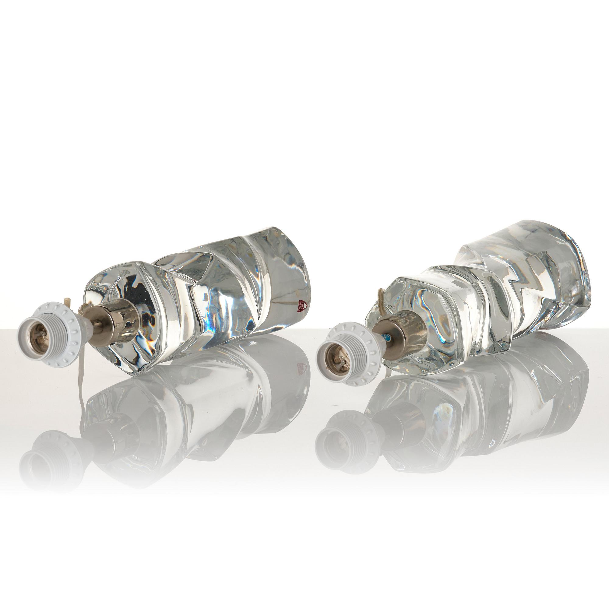 Olle Alberius, a pair of table lamps model "2214/271", Orrefors, 1960-70s.