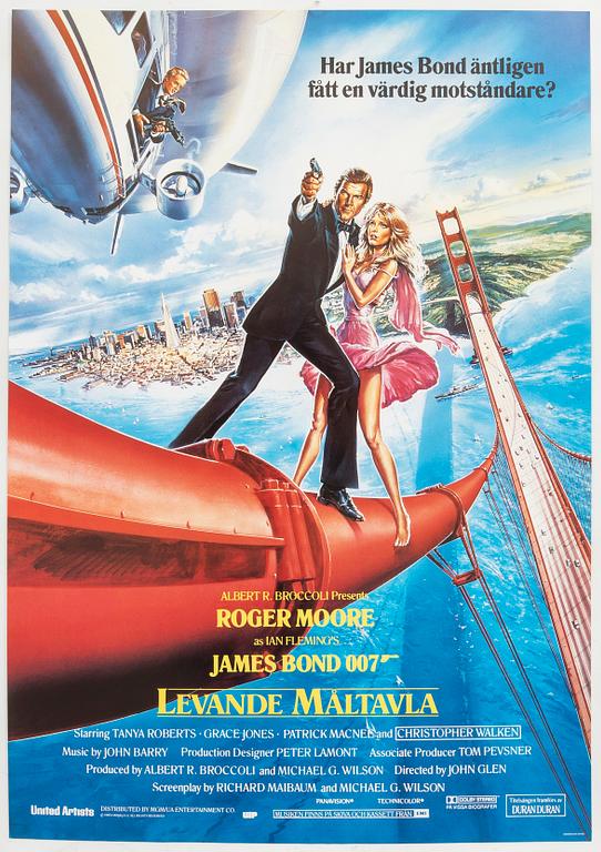 Filmaffisch James Bond "Levande måltavla" (A View to  Kill) 1985.
