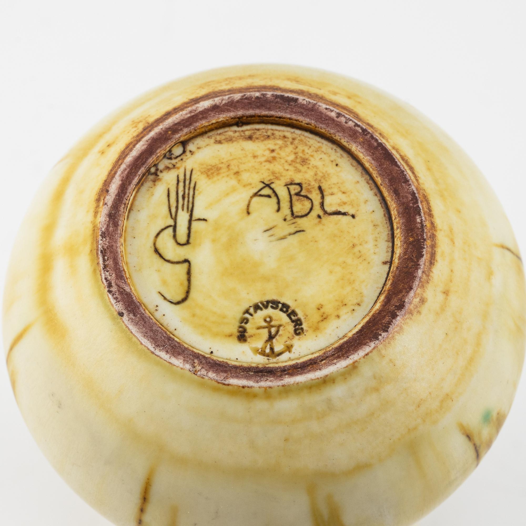 Anders Bruno Liljefors, a stoneware vase, Gustavsberg Studio, Sweden.