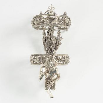 Flaskhållare, nysilver, saknar stämplar, 1900-tal.