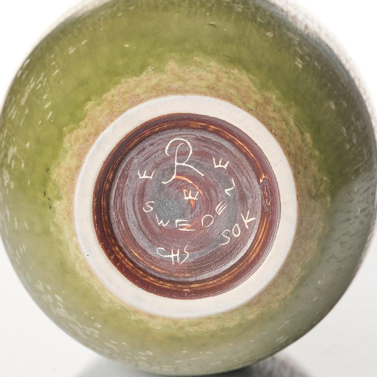 Carl-Harry Stålhane, a bird's egg glazed stoneware vase, Rörstrand, Sweden 1950s.