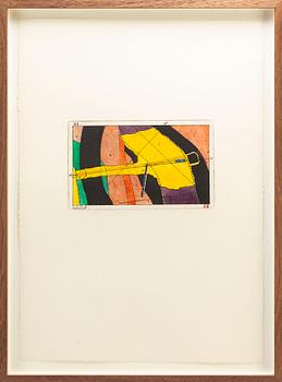 STEN EKLUND, hand colored etching, signed.